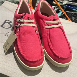 Ariat Men's Pink Loafers with Cream Accents